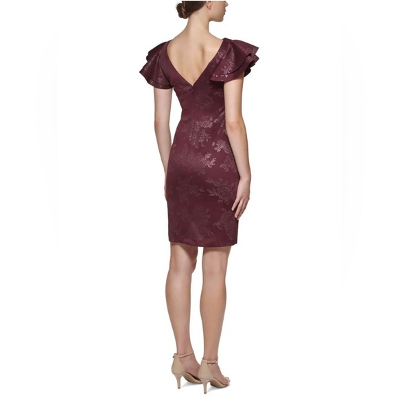 JESSICA HOWARD Women’s Printed Side-Tuck Sheath Dress Size 18 Wine Maroon NWT - Picture 2 of 8